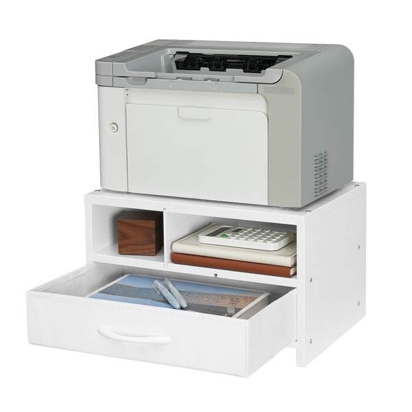 HOOBRO Desktop Printer Stand, Printer Stand Shelf Organizer with Drawer,