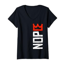 Womens No Kings Protest Sign Vertical V-Neck T-Shirt