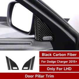 BRMYL Car Door Triangle Window A Pillar Decals for 2011-2023 Dodge Charger Accessories Carbon Fiber Stickers