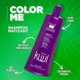 KÜÜL - Color Me Shampoo Matizante 1L, para Cabellos Canos, Rubios o Decolorados, Aporta Brillo y Conserva el Color Deseado, con Amino Gen, Nutre y Limpia la Estructura del Cabello, Protección UV