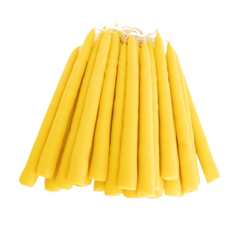 Luz María- Vela de Sebo color amarillo, 26 piezas