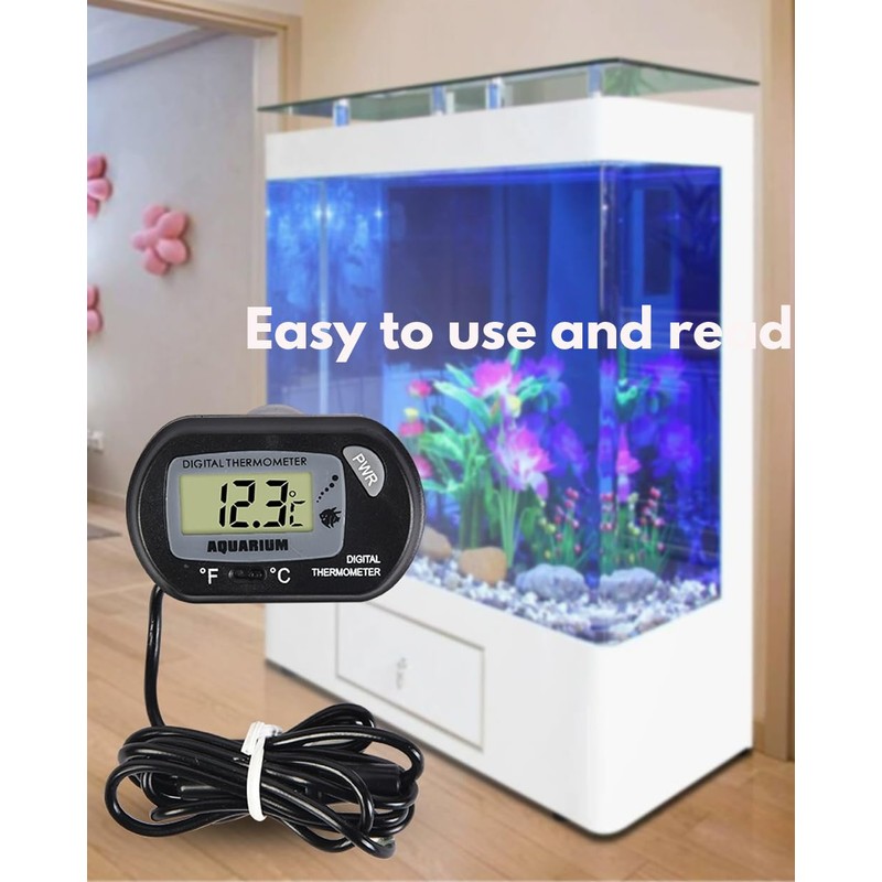 (2 Pack) LCD Fish Tank Aquarium Thermometer, T Tersely Digital