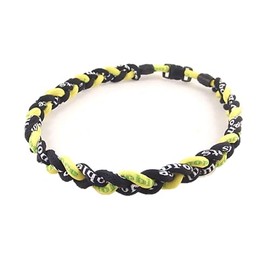 Braid Germanium Necklace Yellow Black Yellow Length 51 cm Thickness 6 mm