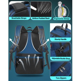 ProEtrade Travel Backpack, Extra Large Laptop Backpack School Business Anti Theft TSA Approved College Work Computer Bag Fits 17 Inch Laptop with USB Charging Port Bookbag for Women Men(Blue)