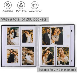 Ayorasly Polaroid Photo Album, Small Picture Book Holds 280 Photos, Black Memory Book for 2 × 3 in Pictures, Linen Cover Photocard Album with Display Window, Great for Wedding Travel Baby Growth