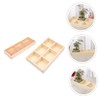 Kisangel 2pcs Wooden Desktop Storage Box Multi-Compartment Flowerpot Holders for
