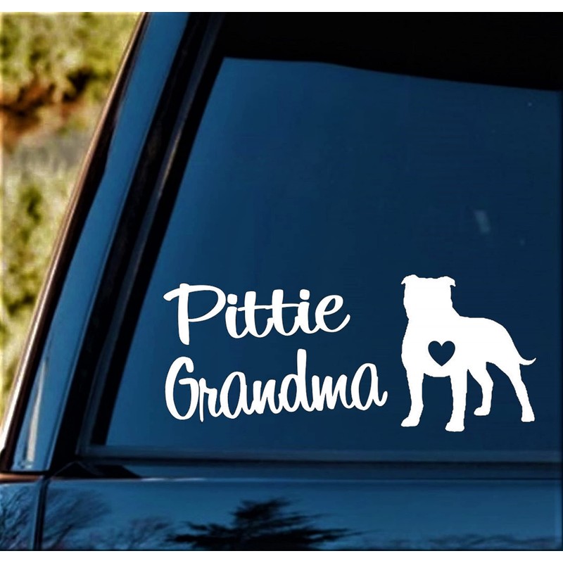Pittie Grandma Pitbull Decal Sticker for Car Window BG 440