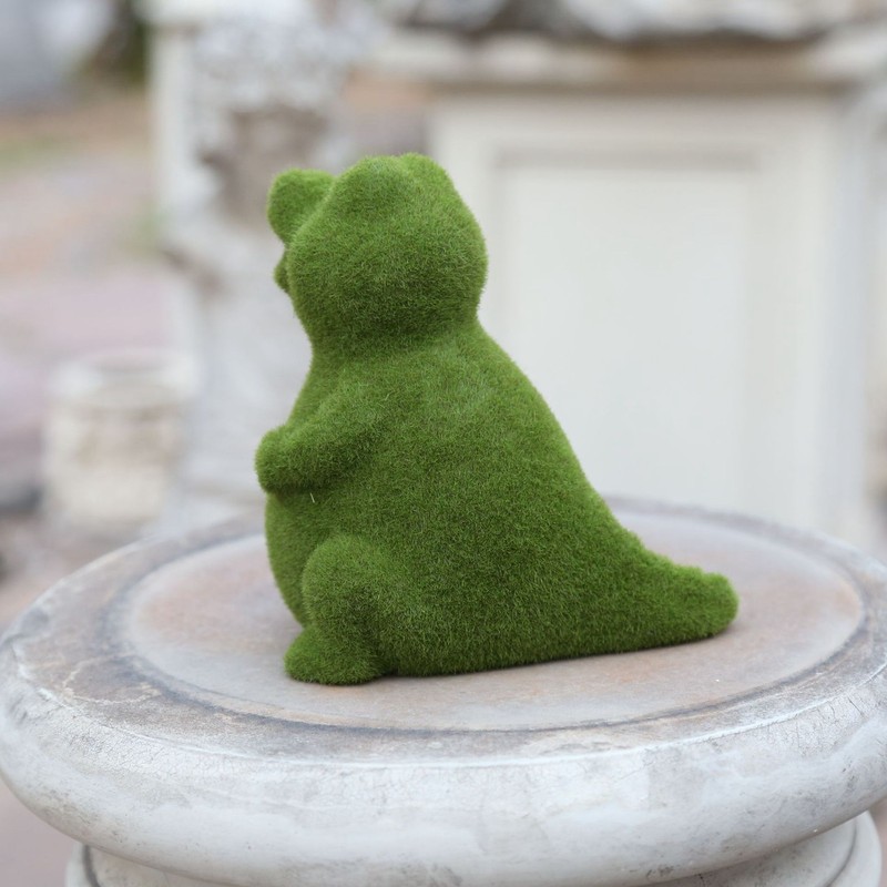 Flocked Animal Statue European Style Handcrafted Resin Simulation Moss Flocked