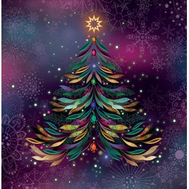 Noel Tatt Charity Christmas Cards Pack of 10 - Charity Christmas Cards with 2 Stylish Tree Designs - Eco-Friendly Xmas Cards Multipack with Envelopes