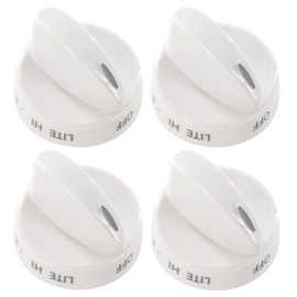 GYOFFULL 316442512 Stove Knob White Gas Oven Range Control Assembly Compatible with Frigidaire, Kenmore, Sears Burner (4PACK)