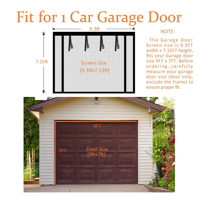 wohomzy 9x7 Ft Garage Magnetic Screen Doors for 1 Car