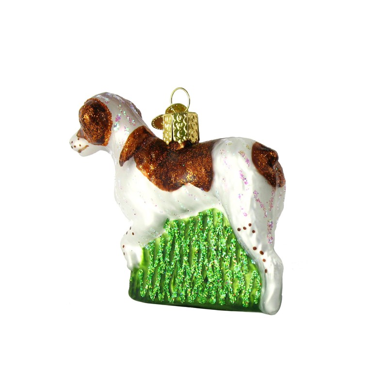 Old World Christmas Ornaments Brittany Spaniel Glass Blown Ornaments for