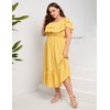 KOJOOIN Women Plus Size Off Shoulder Maxi Dress Ruffle Flowy