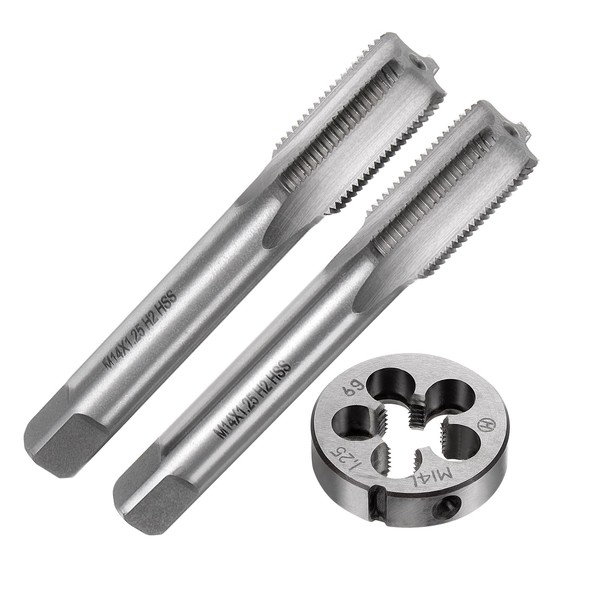 uxcell 3pcs Metric Hand Tap and Die Set, M14 x