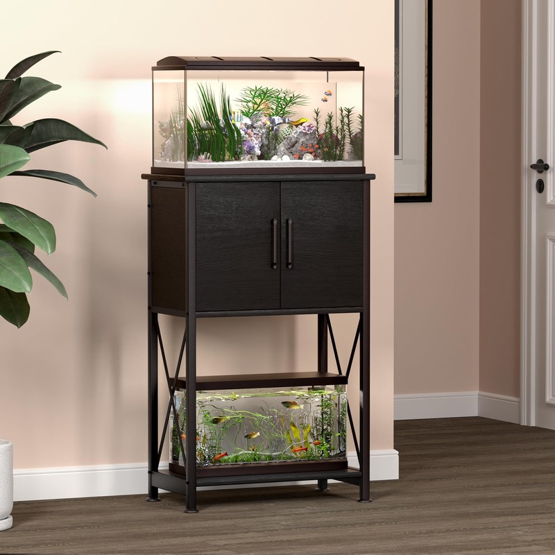 Herture 5-10 Gallon Fish Tank Stand, Metal Double Aquarium Stand