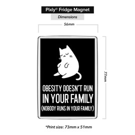 Pixly® Chubby Cat Fridge Magnet Large Jumbo Size Funny Joke Keepsake Novelty Refrigerator Magnets Gift