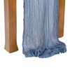Blue Bohemian Style Table Runner, Polyester Table Cloth, Wrinkle Gauze,