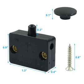 Hordion 2Pcs Cabinet Door Switch, Closet Light Wardrobe Touch Switches for Cabinet Closet Wardrobe Pantry Light On Off Switch Applicable to 12V 24V 110V, Black