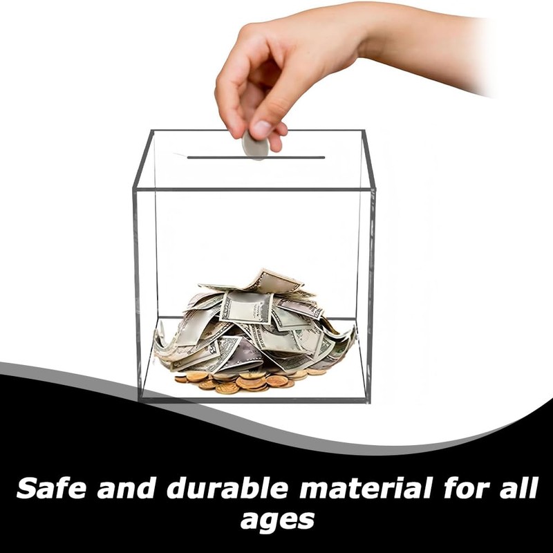 Clear Acrylic Money Saving Box, Unopenable Money Saving Box, Modern