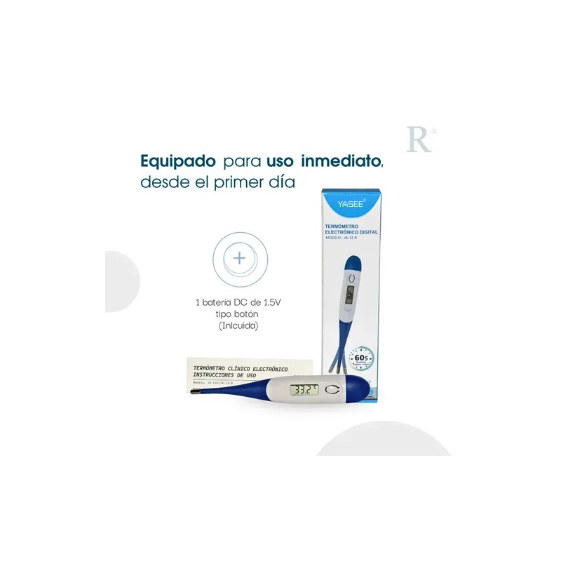 Termómetro Digital Punta Flexible Lectura Rápida, Cómodo De Máxima Precisión
