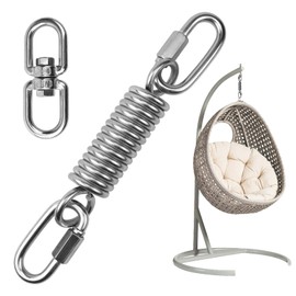 BHHTBB Swing Spring for Hanging Chair Swing Suspension up to 250 kg, Hammock Spring for Spring Cradle, 304 Stainless Steel with 360° Swivel 2 Carabiner Hooks for Punch Bags Yoga
