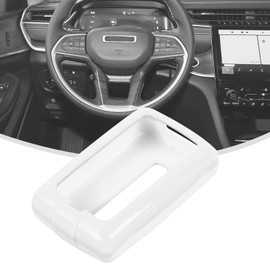 Linskip 5 Buttons Key Fob Case Cover Compatible with 2021 2022 2023 2024 Jeep Grand Cherokee/Wagoneer L, Key Fob Cover Shell for Cherokee/Wagoneer Accessories(White)