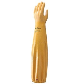 (2 Pair) Showa Atlas 772 Nitrile Elbow Length Chemical Resistant Gloves, 26", Yellow (Medium)