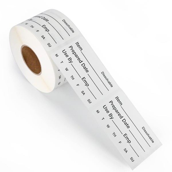 L LIKED 500 Large Size Dissolvable Food Rotation Labels 2"
