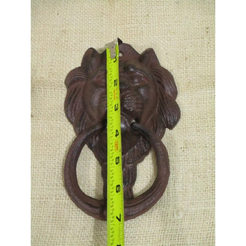 2 Cast Iron Antique Style Rustic LION HEAD Door Knocker