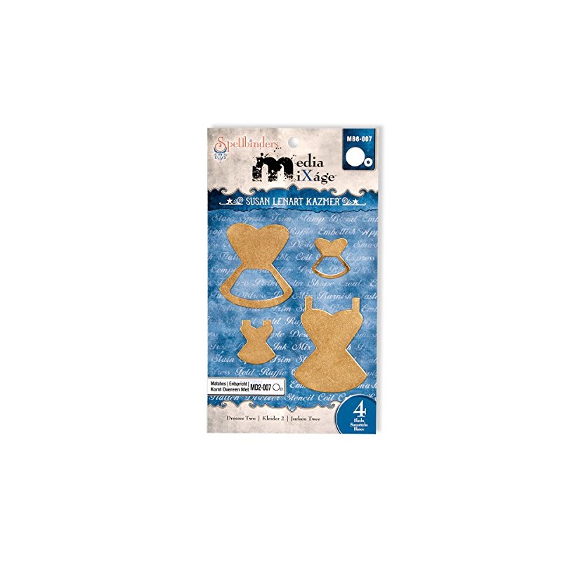 Blanks Spellbinder Paper Arts Dresses Two Die Template