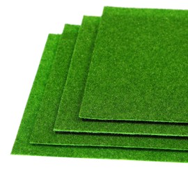 Nogeqi Pack of 4 Miniature Meadow, Artificial Grass Crafts, Micro Grass Artificial Grass, Miniature Garden, Artificial Grass Decoration, Outdoor, Indoor, Lawn Landscape for Dollhouse (15 x 15 cm)