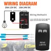 EATAKWARD Waterproof Marine Rocker Switch, Rear Light 12V/20A 24V/10A 5