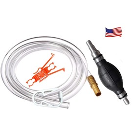 GasTapper Fuel Transfer Pump - Gas Siphon Pro Pump for Gasoline, Oil, Diesel, Water, Liquid, Fluid - Portable Hand Gas Pump Includes Brass Tip Weight, 9 Ft Hose and Pinch Clip - 3.5 Gls/Min