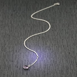 trendor 925 Sterling Silver with Purple Quartz Fashion Anklet for Women Fine Chain Silver 51333