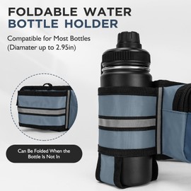 Fanny Pack for Women Men with Water Bottle Holder,Waist Bag for Hiking,Travel,Running,Dog Walking,Workout,Cycling (Dark Blue)