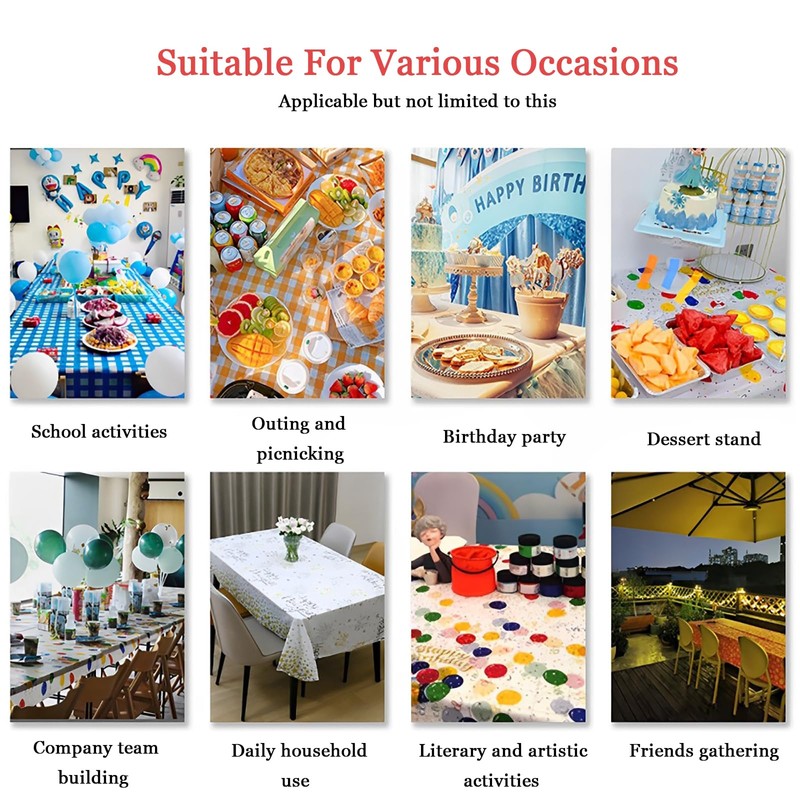 Luoqun88 2 Pack Plastic Tablecloths 137x274cm, Disposable ectangle Tablecloth, Waterproof