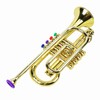Gold Kid Trumpet Toy with 4 Colored Keys Interesting Educational