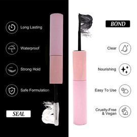 Lash Bond and Seal - Cluster Eyelash Glue for Individual Cluster DIY Eyelash Extensions - 2 in 1 for DIY Cluster Lashes -Individuals False Eyelashes Strong Hold - Lash Glue for Sensitive Eyes