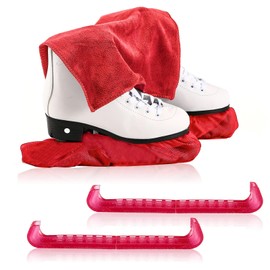 YWYHHM Ice Skate Blade Covers,Skate Guards,Skate Cover,Ice Skate Soakers & Towel Gift Set,Figure Hockey Ice Skate Guards,Skating Soakers Blades Cover for Kids Youth Adult Men Women Boys Girls