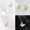 Mother of Pearl Butterfly Pendant Necklace with Butterfly Studs in