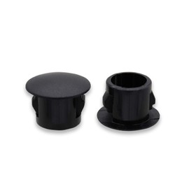 VictorsHome Hole Plugs Plastic 8mm (5/16") Fit for 7.5-8mm Diameter Locking Hole Tube Flush Type Panel Plugs Fastener Cover for Kitchen Cabinet Furniture Black 50 Pcs