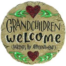Carson Home Accents Beadworks Grandchildren Welcome Garden Stone ,Resin(10154)