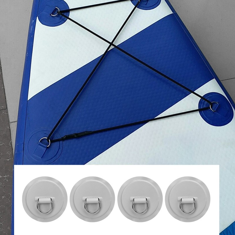 4PCS Stainless Steel PVC D Ring Patch with 11.8in Anchor