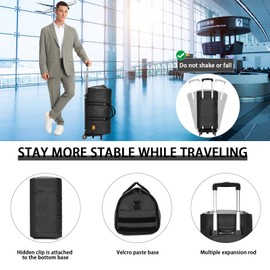 seyfocnia Rolling Garment Bags,Convertible Duffle Garment Bag with Wheels Travel Garment Bag with Shoe Compartment Carry On Bag Rolling Duffle Bag with Wheels for Men or Women-Black