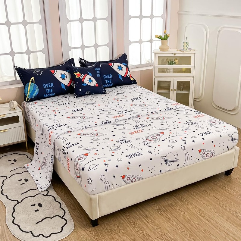 Megamayga Kids Space Comforter Set Twin Size - 6 Pieces