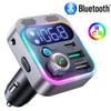 Multifunctional car FM transmitter with ambient light, BASS hands-free car