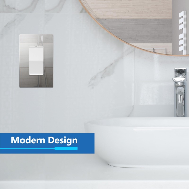 LIDER Decorator Wall Plate, Impact Resistant, Plexiglass, Reflective Finish, Modern