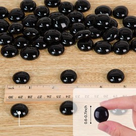 FUTUREPLUSX 1LB Black Flat Glass Marbles, Mancala Stones Dark Glass Beads Decorative Gem Pebbles Fishbowl Stocks for Vase Filler Table Scatter Home Decor