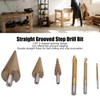 6Pcs/Set Titanium HSS Drill Set Round Shank Straight Grooved Step