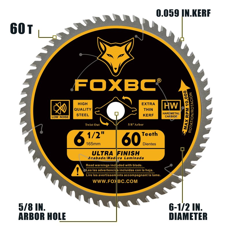 FOXBC 6-1/2 inch Circular Saw Blade 24T 40T 60T Combo